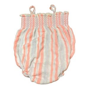 EGG Baby Bright Pink and Light Blue Romper Size 12m